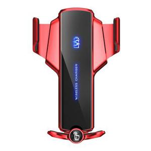 P9 Elektrische Vergrendeling Auto Air Outlet Telefoonhouder 15W Draadloze lader Universele mobiele telefoon houder - Rood