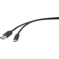 Renkforce USB-kabel USB 3.2 Gen1 (USB 3.0 / USB 3.1 Gen1) USB-A stekker, USB-C stekker 0.50 m Zwart RF-4599658