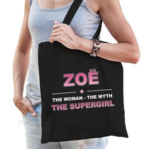 Naam Zoe The women, The myth the supergirl tasje zwart - Cadeau boodschappentasje