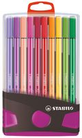 Viltstift STABILO Pen 68 ColorParade antraciet/roze etui ÃƒÆ' 20 kleuren - thumbnail