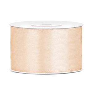 1x Creme satijnlint rollen 3,8 cm x 25 meter cadeaulint verpakkingsmateriaal