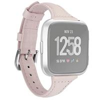 By Qubix - Compatible met Fitbit Versa 1/2 & Lite bandje TPU leer - Zacht roze - Compatible fitbit bandje