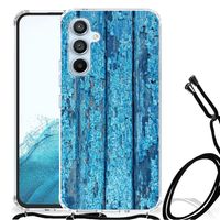 Samsung Galaxy A54 5G Stevig Telefoonhoesje Wood Blue - thumbnail