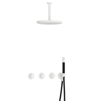 Hotbath Cobber IBS70 inbouwdouche met 15cm plafondbuis en 30cm hoofddouche wit mat