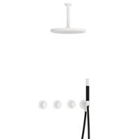 Hotbath Cobber IBS70 inbouwdouche met 15cm plafondbuis en 30cm hoofddouche wit mat