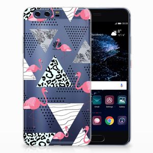 Huawei P10 Plus TPU Hoesje Flamingo Triangle