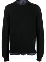 Maison Margiela pull en laine à effet usé - Noir