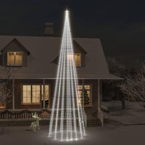 VidaXL Vlaggenmast kerstboom 1134 LED&apos;s koudwit 800 cm