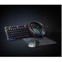 Gaming Combo Kit | 5-in-1 | Toetsenbord, Koptelefoon, Muis en Muismat | Zwart | AZERTY | Frans