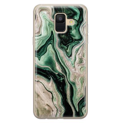 Samsung Galaxy A6 2018 siliconen hoesje - Green waves