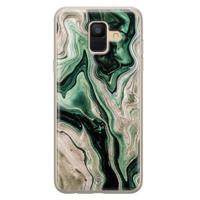 Samsung Galaxy A6 2018 siliconen hoesje - Green waves