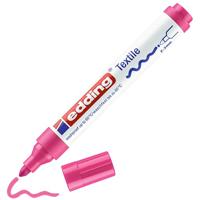 edding 4500 textielmarker - neon roze - 1 pen - ronde penpunt 2-3 mm - permanente stofmarkers voor tekenen op textiel, wasbaar tot 60 °C - markeerstiften voor stoffen belettering