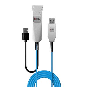 Lindy 43345 USB-kabel 30 m USB 3.2 Gen 1 (3.1 Gen 1) USB A 2 x USB A Blauw, Zilver