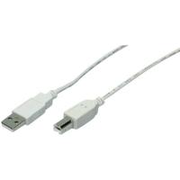 1,8m USB 2.0 kabel USB aansluitkabel A/S-B/S 1,8 grijs