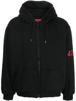 424 hoodie zippé à logo imprimé - Noir