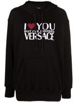 Versace hoodie à ornement en cristal - Noir