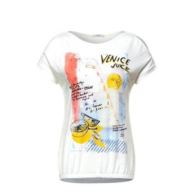 CECIL top met printopdruk ecru