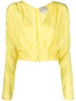 Forte Forte blouse froncée à col plongeant - Jaune