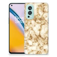 OnePlus Nord 2 5G TPU Siliconen Hoesje Marmer Goud