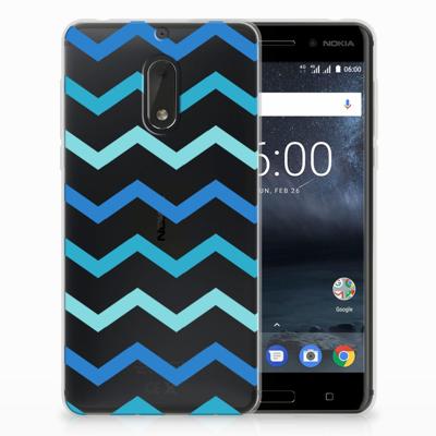 Nokia 6 TPU bumper Zigzag Blauw Nokia 6 TPU bumper Zigzag Blauw