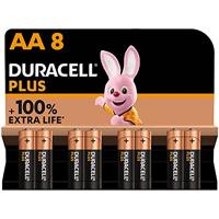 Duracell Plus AA-batterijen (8 stuks) - 1,5V-alkaline batterijen - Gaan tot 100% langer mee - Betrouwbaar voor dagelijks gebruikte apparaten - 0% plastic verpakking - 10 jaar te bewaren - LR6 MN1500