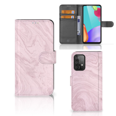 Samsung Galaxy A52 Bookcase Marble Pink - Origineel Cadeau Vriendin Samsung Galaxy A52 Bookcase Marble Pink - Origineel Cadeau Vriendin