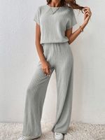 Casual Plain Loose Two-Piece Set