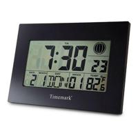Wandklok met Thermometer Timemark Zwart (24 x 17 x 2 cm)