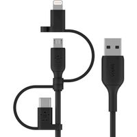 Belkin BOOST CHARGE USB-kabel 1 m USB A USB C/Micro-USB B/Lightning Zwart - thumbnail