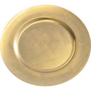 2x Diner onderborden goud glimmend 33 cm rond