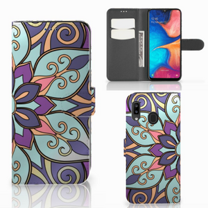 Samsung Galaxy A30 Hoesje Purple Flower