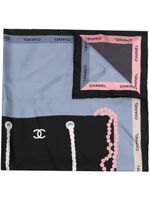 CHANEL Pre-Owned foulard en soie à imprimé graphique - Noir - thumbnail