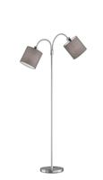 Fischer & Honsel Dubbele leeslamp Cozy met grijze kap 40327