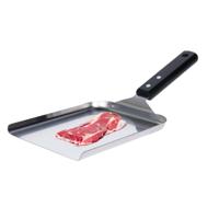 BBQ/barbecue spatel - rvs met houten handvat - 32 cm - thumbnail