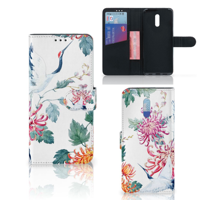 OPPO Reno Telefoonhoesje met Pasjes Bird Flowers