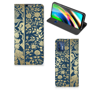 Motorola Moto G9 Plus Smart Cover Beige Flowers