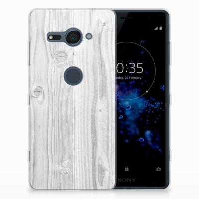 Sony Xperia XZ2 Compact Bumper Hoesje White Wood