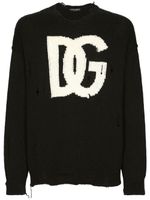 Dolce & Gabbana pull à logo en intarsia - Noir - thumbnail