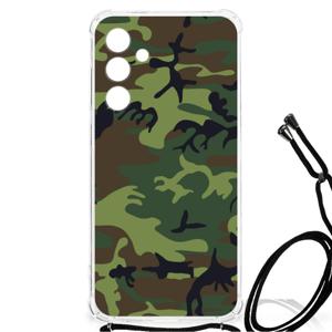 Samsung Galaxy A55 Doorzichtige Silicone Hoesje Army Dark