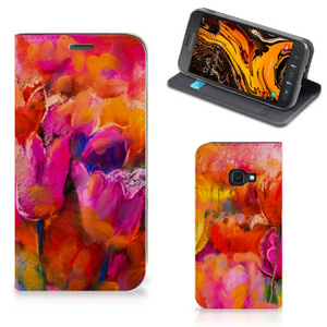 Bookcase Samsung Galaxy Xcover 4s Tulips