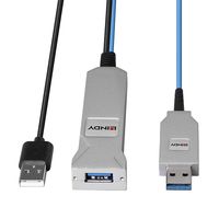 Lindy 43345 USB-kabel 30 m USB 3.2 Gen 1 (3.1 Gen 1) USB A 2 x USB A Blauw, Zilver - thumbnail