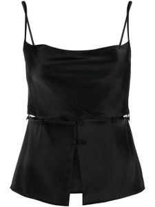 Nanushka modular peplum-waist satin tank top - Noir