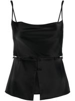 Nanushka modular peplum-waist satin tank top - Noir - thumbnail