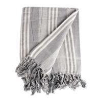 Giftdecor Plaid - wit / grijs - 235 x 205 cm - katoen - deken - kleed