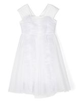 Monnalisa robe en tulle pailletée - Blanc