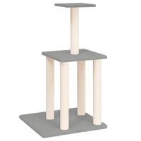 vidaXL Kattenmeubel met sisal krabpalen 85,5 cm lichtgrijs, kattenpaal, kattenboom, kattenkrabpaal, kattenhuis, kattenmeubel, kattenpalen