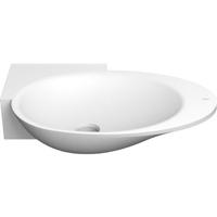 Fontein Clou First Plus Ovaal 47.5x32.7x10.5cm Aluite Wit 1 Voorbewerkte Kraangat Links