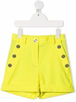 Balmain Kids short ajusté à boutons décoratifs - Jaune