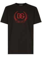 Dolce & Gabbana t-shirt en coton à logo brodé - Noir