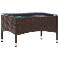 Salontafel 60x40x36 cm poly rattan bruin - thumbnail